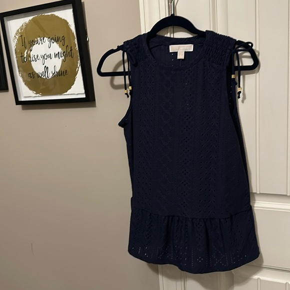 Michael Kors Eyelet Tie Shoulder Top - Picture 1 of 6